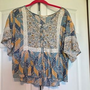American eagle flower print blouse size small
